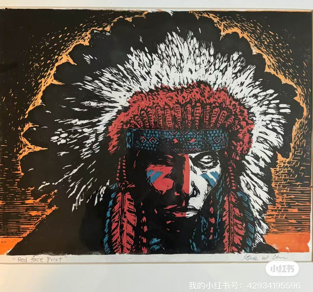 Red Face Print